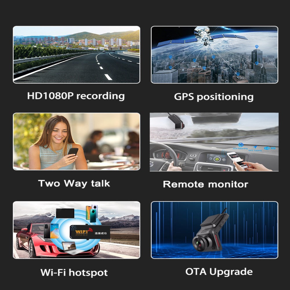 Hidden 4G Car Dash Cam with GPS | Dual FHD 1080P Cameras | Wi-Fi & Remote Control | Front and Rear Recording