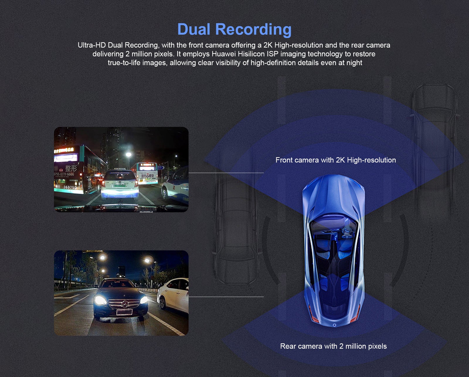 Dual Recording 2K/1080P Dash Cam DG23 with 4G Parking Monitoring — Never Miss a Moment