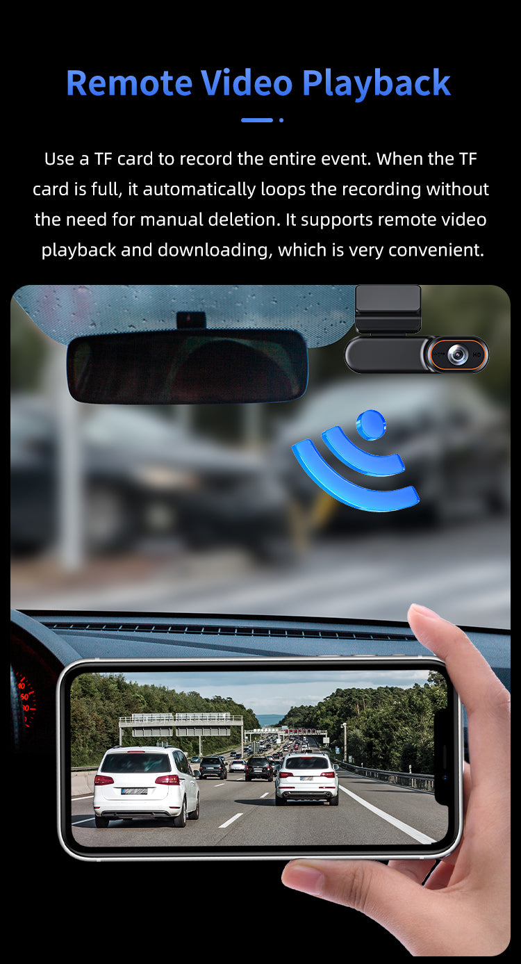 DG23 4G Dash Cam Single Lens - 1080P HD Night Vision WiFi Remote View Car Recorder