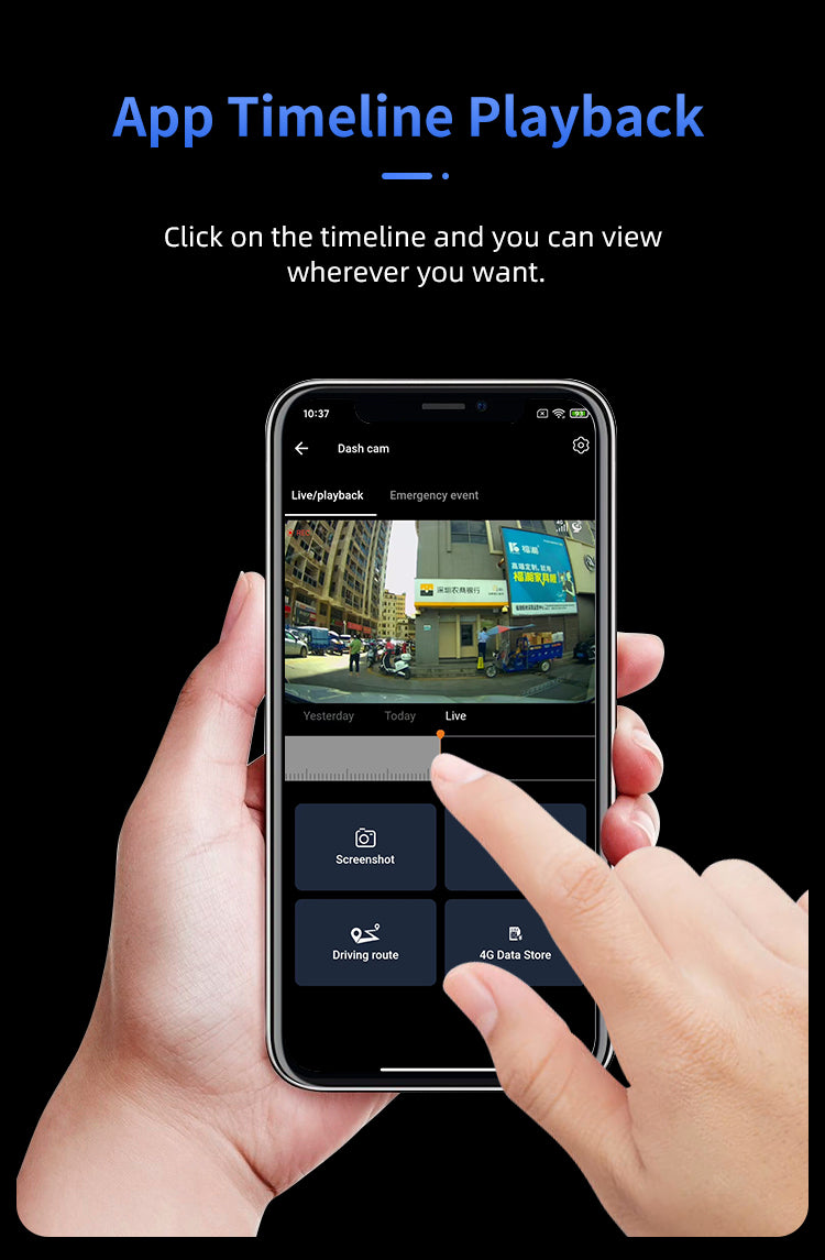 DG23 4G Dash Cam Single Lens - 1080P HD Night Vision WiFi Remote View Car Recorder