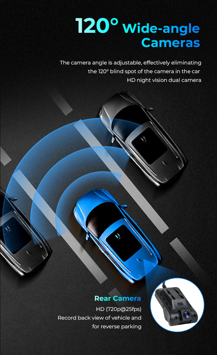 Car 4G GPS Dash Cam with Dual 1080P Lens | Integrated Mobile DVR GT10