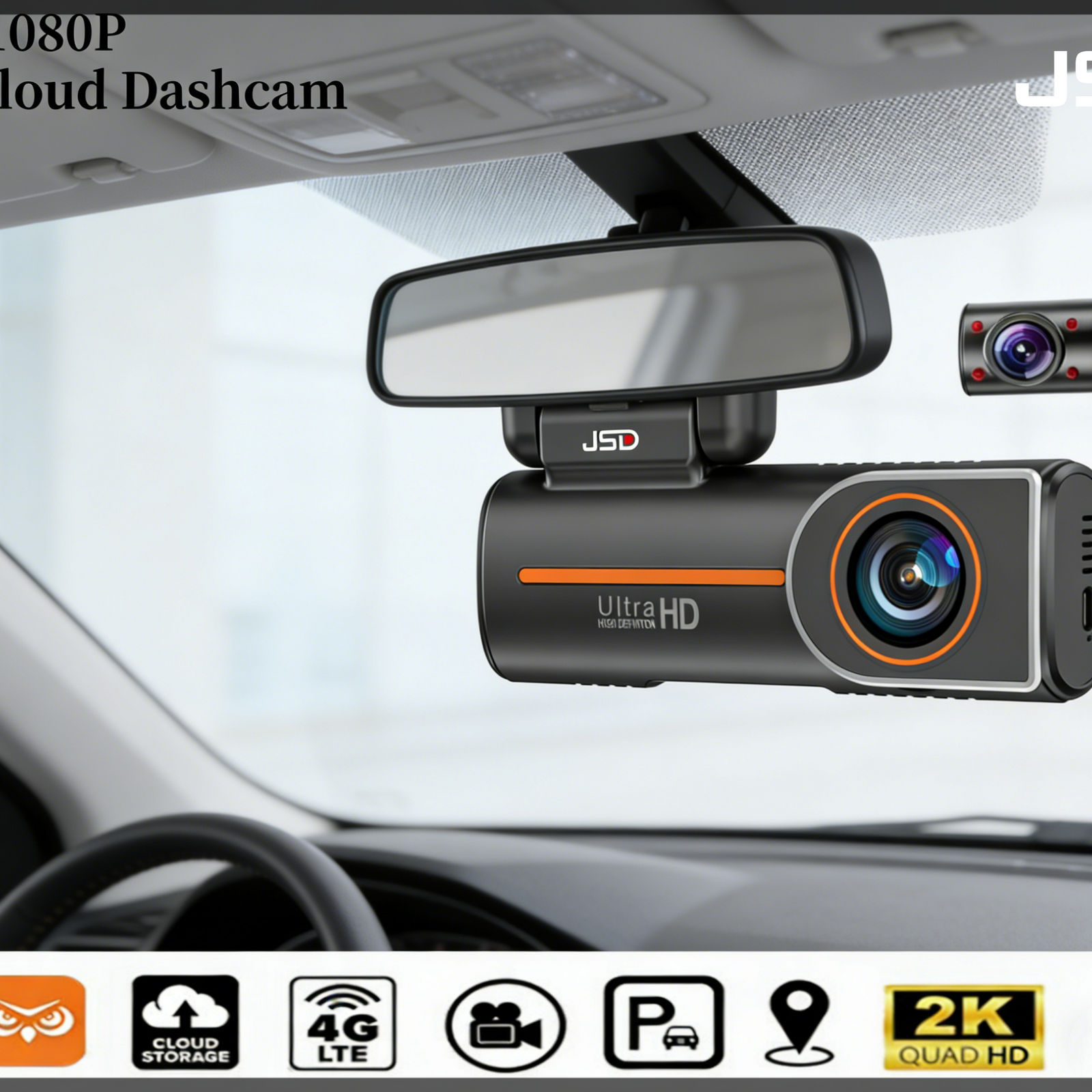 4G GPS Dash Cam with Real-Time APP Monitoring | Front 2K Rear 1080P, Exclusive Private Mold
