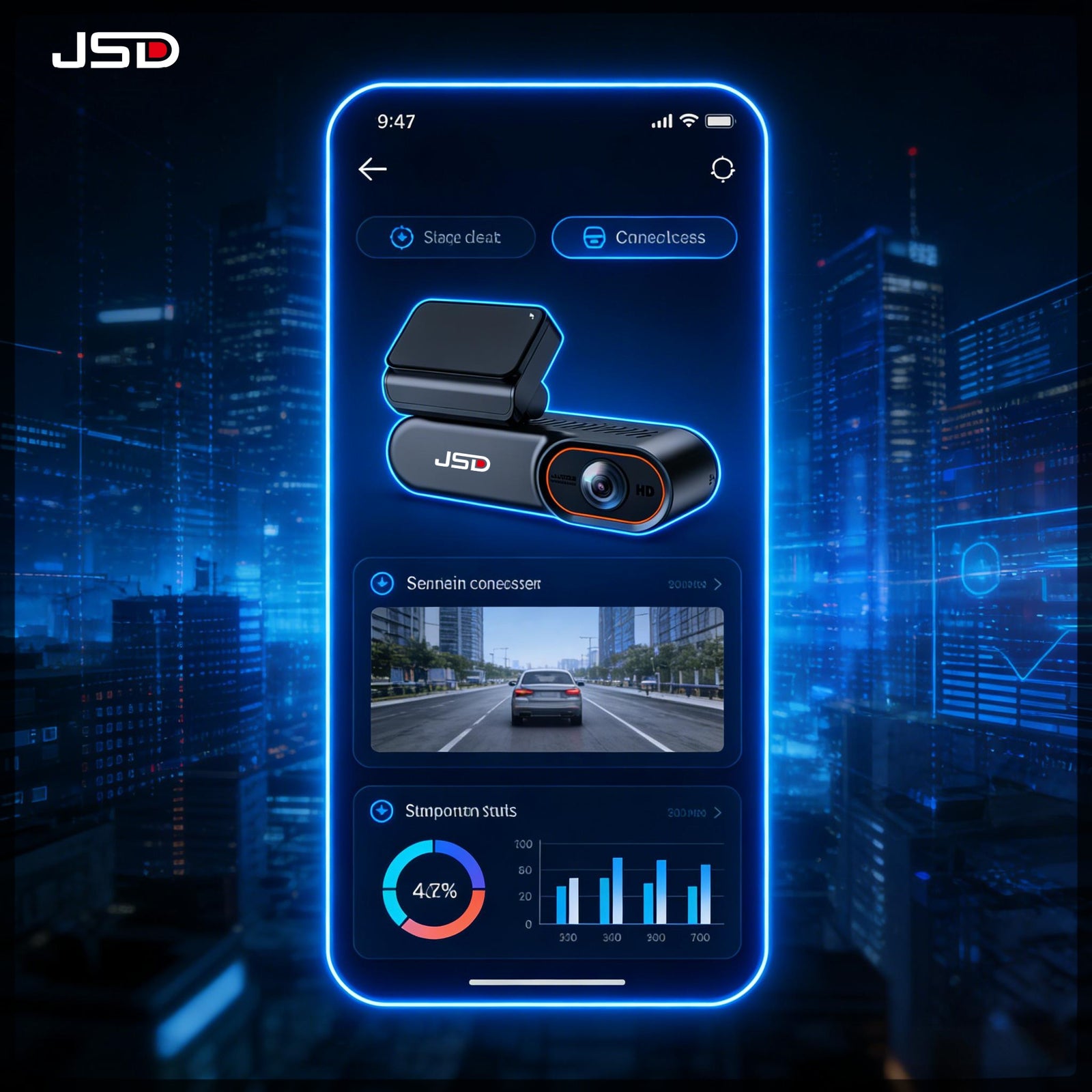 Dual Lens 2K Dash Cam 4G-Powered | Front Rear Recording + Parking Monitor