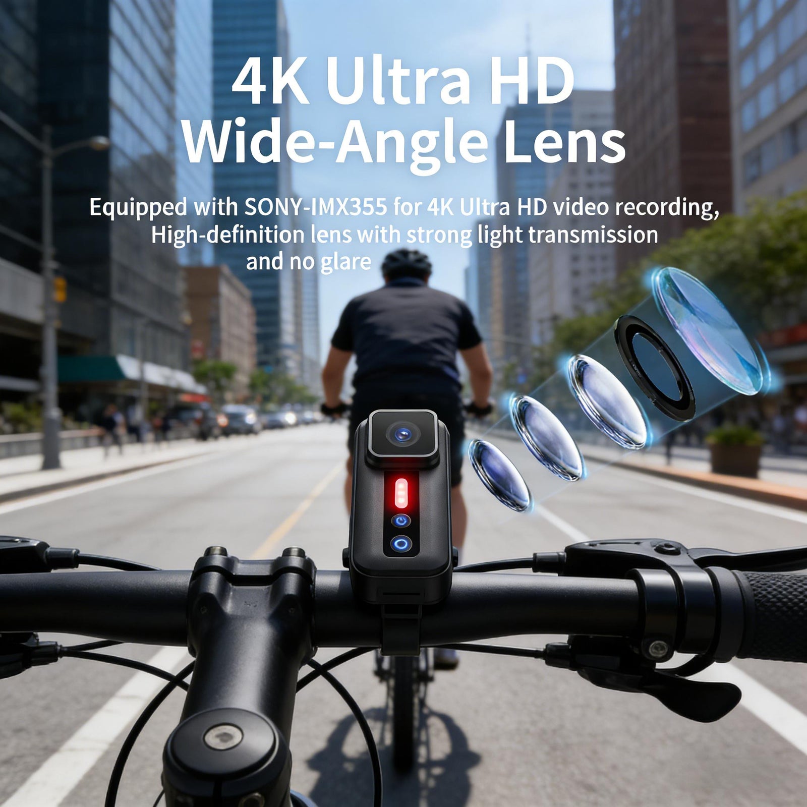 4K Ultra HD Bike Camera – Waterproof, Wide-Angle Cycling Recorder